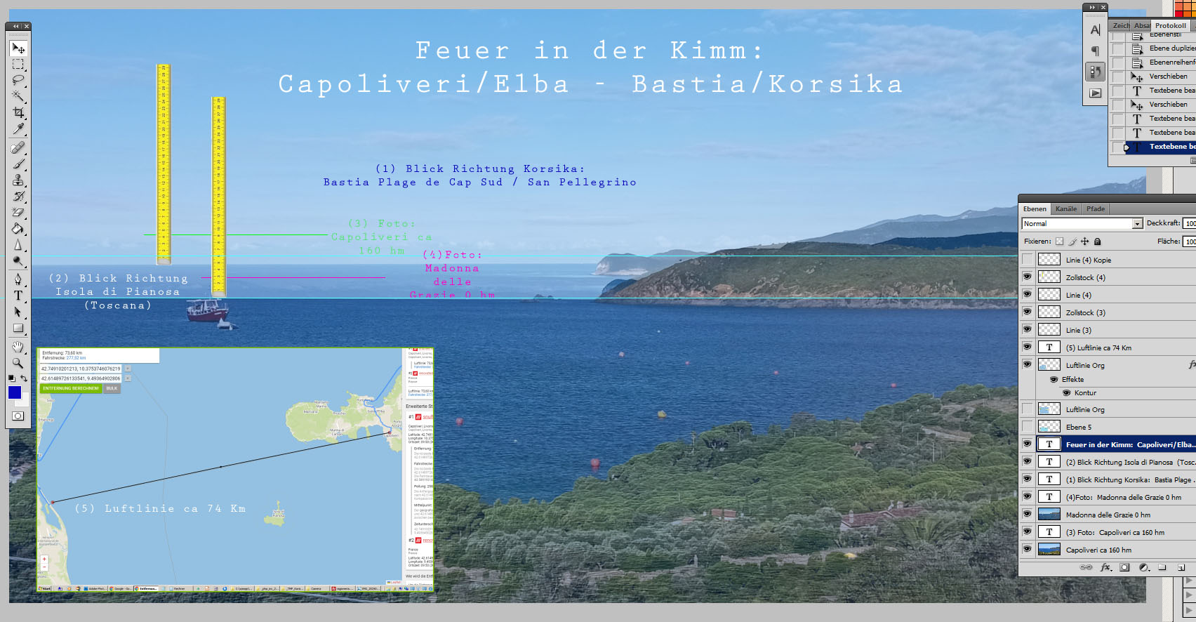 Sailing -  Navigation Fire on the Horizon  (Capoliveri/Elba to Bastia/Corsica)