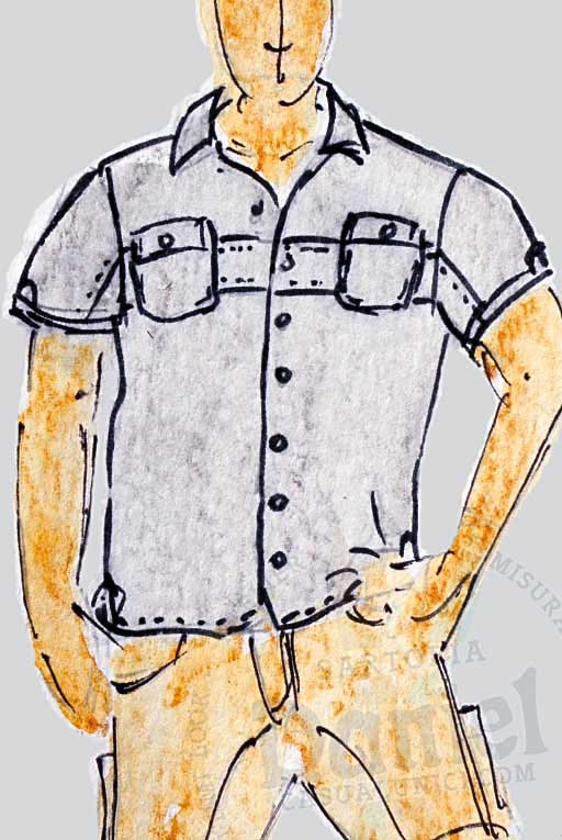 Elegantes Hemd kurzärmlig - weit geschnitten