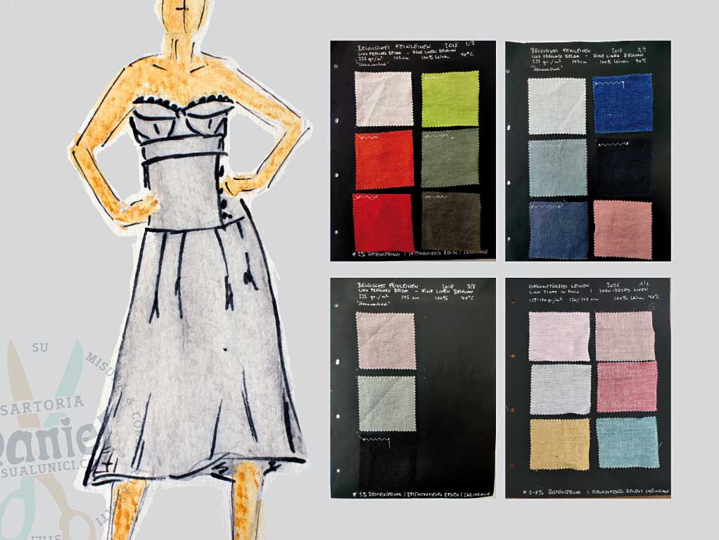 Elegantes Bustierkleid seitlich diagonal geknöpft 