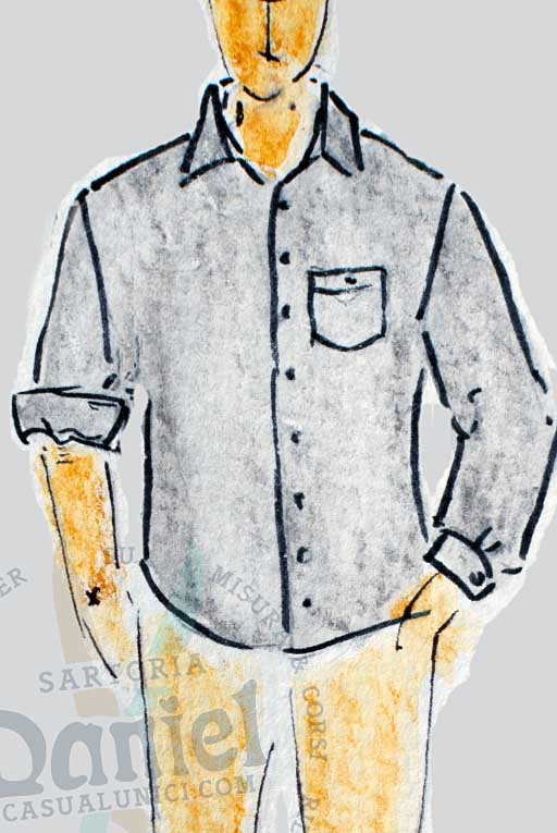 Sportives Langarmhemd mit klassischer Kragenform