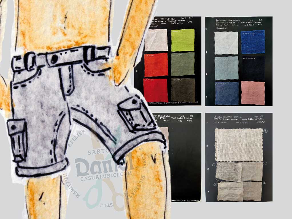 Casual Bermuda mit seitlichen Cargo-Taschen (Blasenbalgform) und farblichen Akzenten mit Paspeln  …