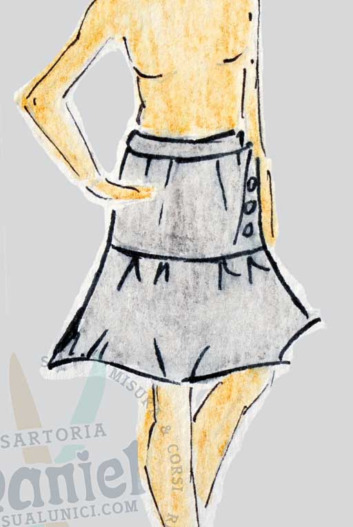 Wundervoller kurzer Volantrock  