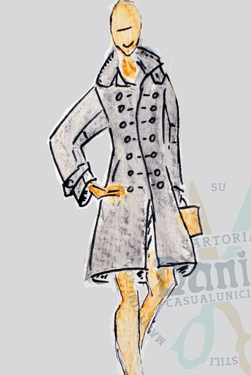 Prächtiger  Mantel Renaissance Look - 2-Reihig geknöpft  (doppiopetto) 