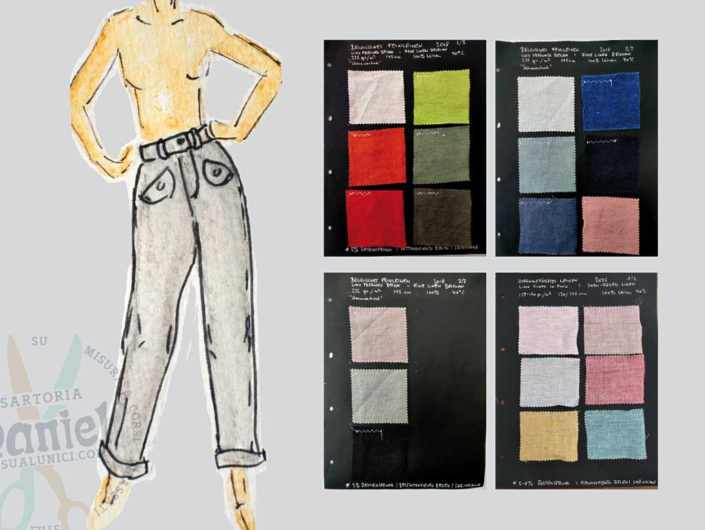 Luxury Slim-Fit Hose reich von Hand bestickt, schmal geschnitten (»Riccamente ricamato a mano«)