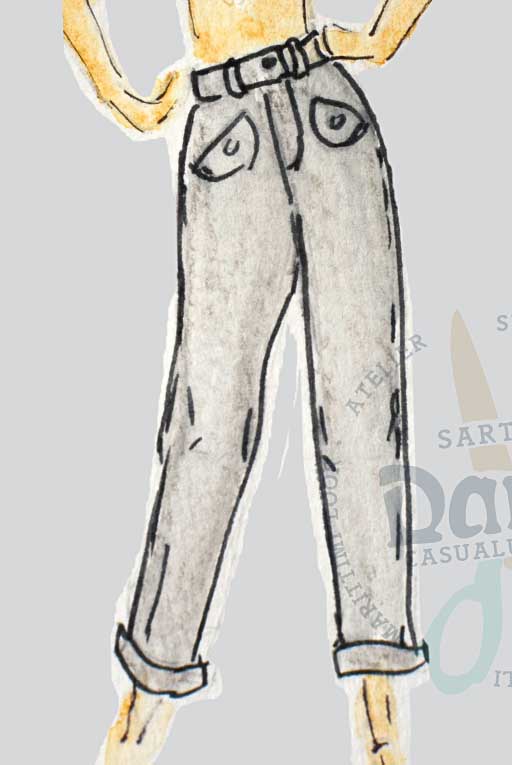 Luxury Slim-Fit Hose reich von Hand bestickt, schmal geschnitten (»Riccamente ricamato a mano«)