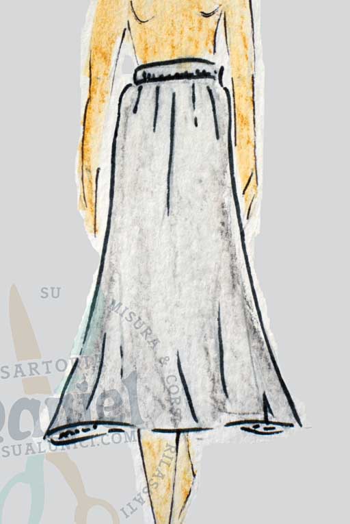 Schicker Wickel-Bahnenrock (dreiviertellang - ¾-lang) 